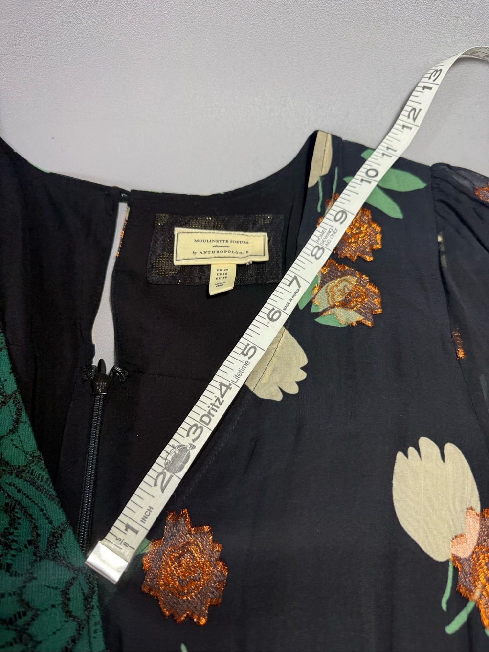 Anthropologie Black and Green Ciao Bella Floral Midi Dress by Moulinette Soeurs - Picture 11 of 16